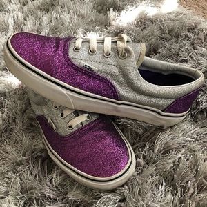 Silver & Purple Glitter Vans